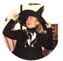 Hillary Clinton wearing a witch's hat
