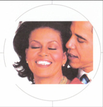 a beautiful representation of marital bliss between Barack and Michelle Obama