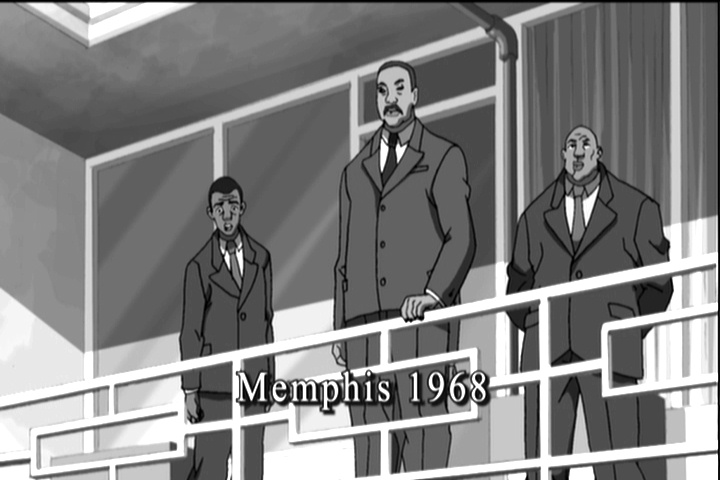Martin Luther King on the balcony in Memphis