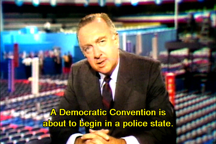 Walter Cronkite at the 1968 Democratic convention in Chicago