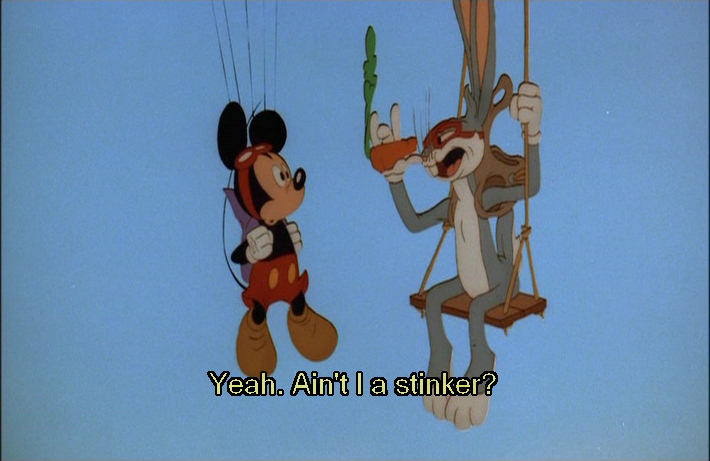 Mickey Mouse and Bugs Bunny in Who Framed Roger Rabbit?