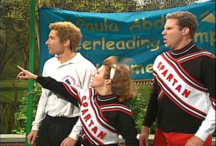 David Duchovny, Cheri Oteri, Will Ferrell as SNL Spartan Cheerleaders-1998