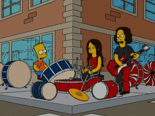 Bart Simpson and the White Stripes from a 2006 episode of The Simpsons
