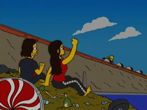 Meg White gives Bart a raised fist on The Simpsons HABF18