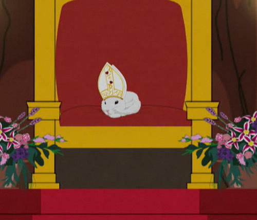 Pope Snowball rabbit from the 'Fantastic Easter Special'