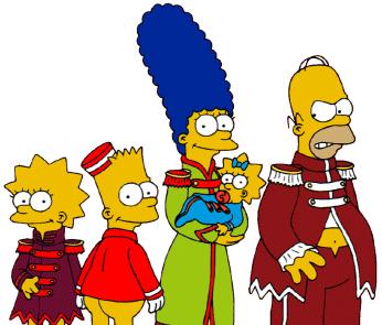 The Simpsons wearing Beatles Sgt Pepper outfits