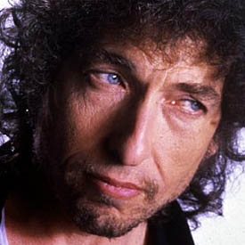Bob Dylan with a far away look in his eyes
