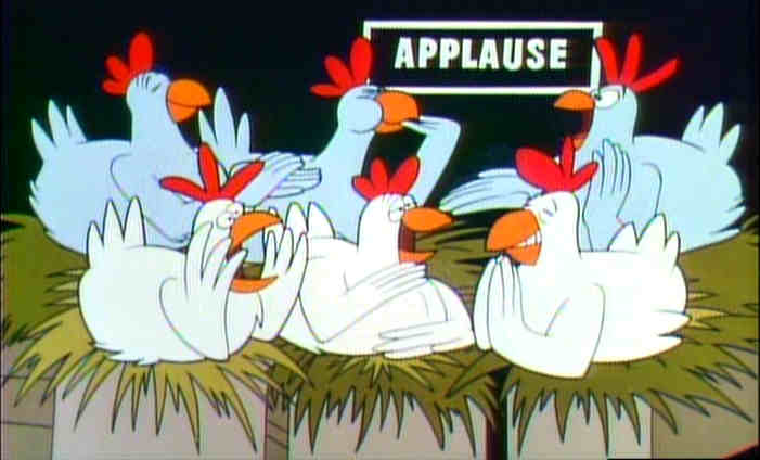 cartoon applause chickens from Hee Haw