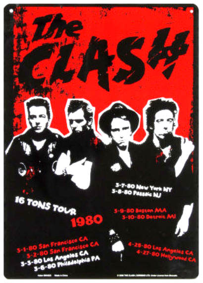 1980 concert poster for The Clash