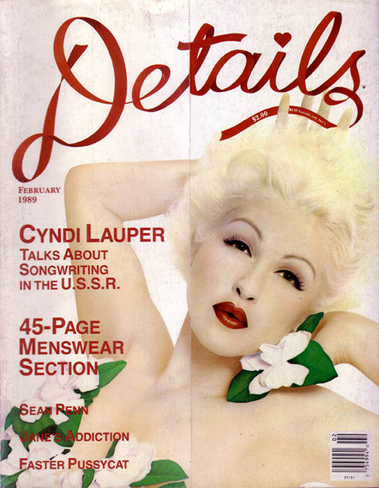 Details magazine cover with Cyndi Lauper