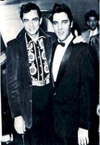 Johnny Cash hanging out with Elvis Presley