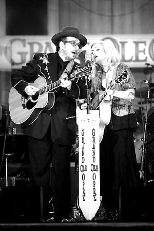 Emmylou Harris and Elvis Costello at the Grand Ole Opry