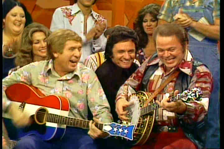 picking and grinning with Buck Owens, Roy Clark and Johnny Cash