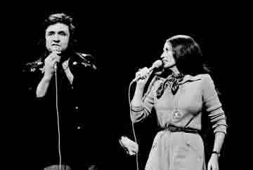June Carter and Johnny Cash on his tv show, 1976