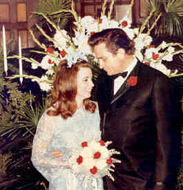 Johnny Cash and his blushing bride June Carter