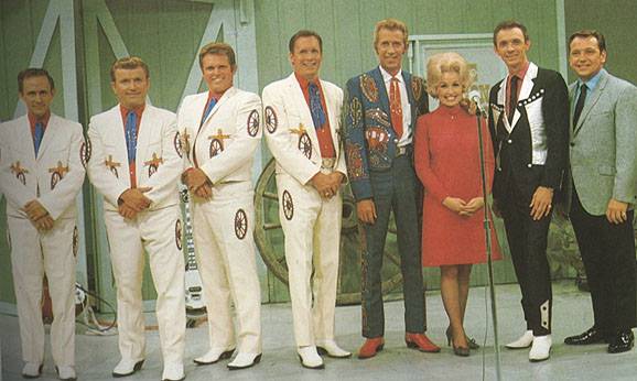 1970 Porter Wagoner show cast photo with Mel Tillis and Dolly Parton