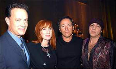 Tom Hanks, Bruce Springsteen, Patti Scialfa, and Little Steven