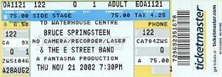 Bruce Springsteen ticket stub