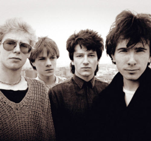 Young U2 - Larry Mullen Jr, Adam Clayton, Paul David Hewson (Bono) and David Howell Evans (The Edge)