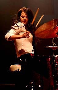 Meg White playing drums