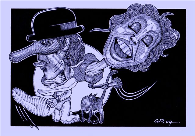 a Gary Roberts drawing inspired by A Clockwork Orange