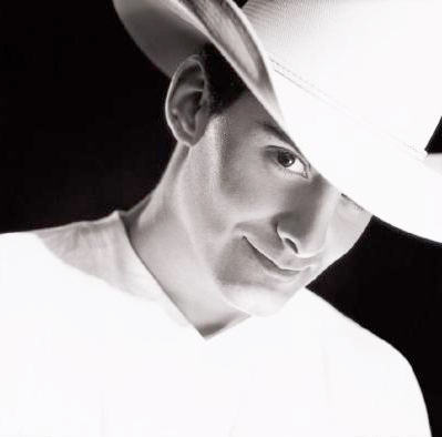 Brad Paisley in black and white