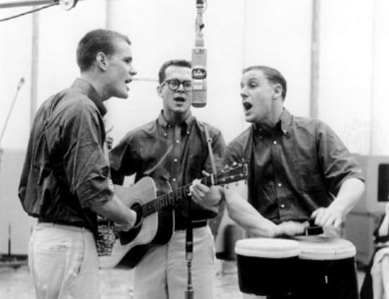 the Kingston Trio - Dave Guard, Bob Shane, and Nick Reynolds